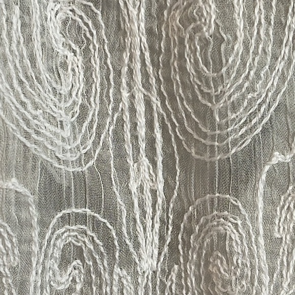 CHICO'S EMBROIDERED LONG SLEEVE DUSTER WHITE SIZE ONE SIZE - Picture 6 of 10